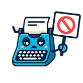 adorable mascot holding up restricted sign